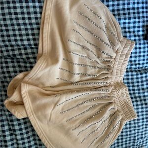 Cream Shorts with Silver Studs